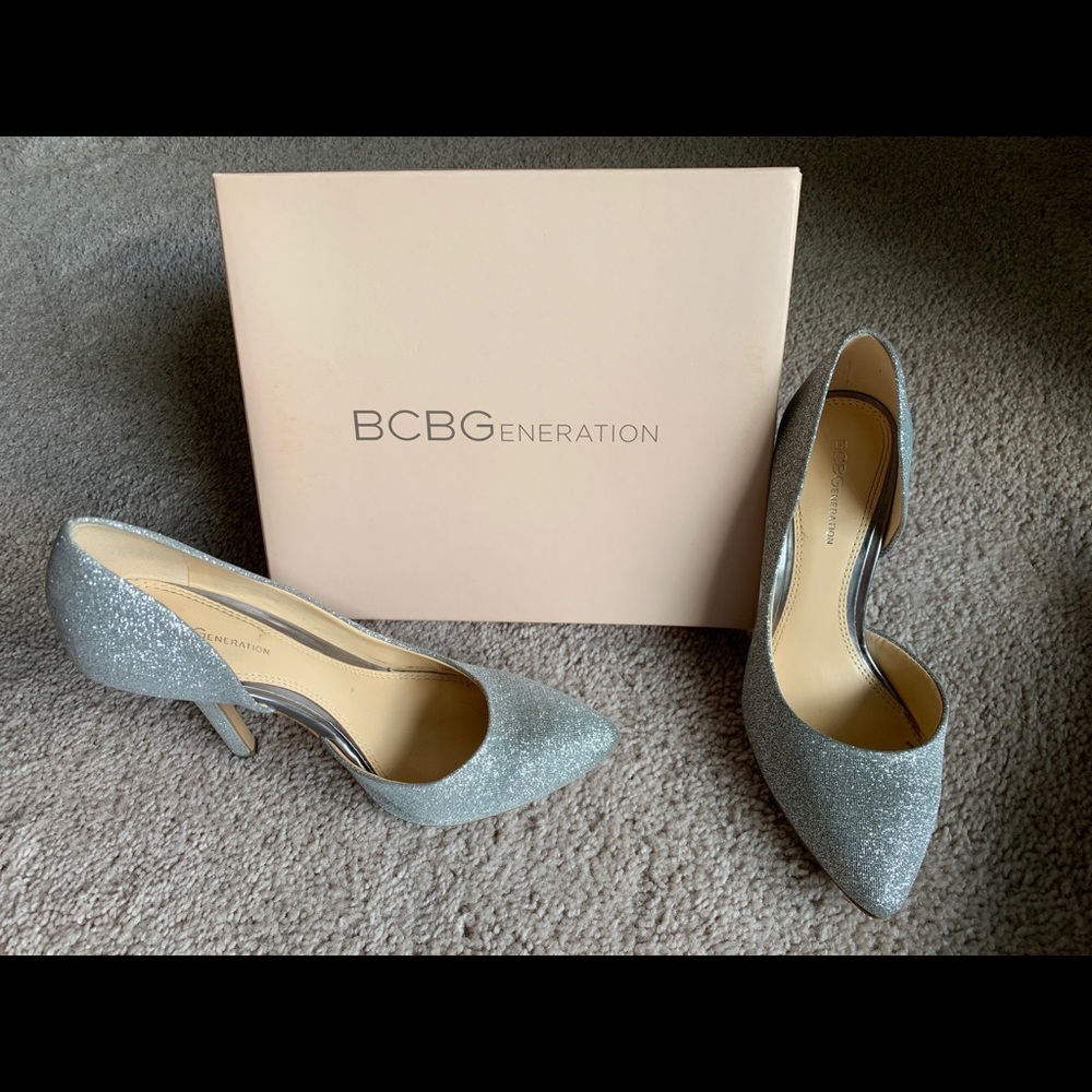 Bcbgeneration. Size 7. Silver Glittery Stiletto - image 1